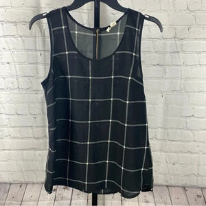 Japna Black and White Sheer Window Pane Tank Size Medium
